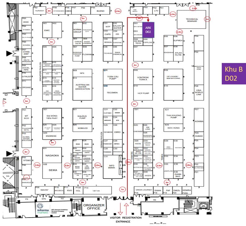 Sơ đồ vị trí gian hàng ARK tại triển lãm